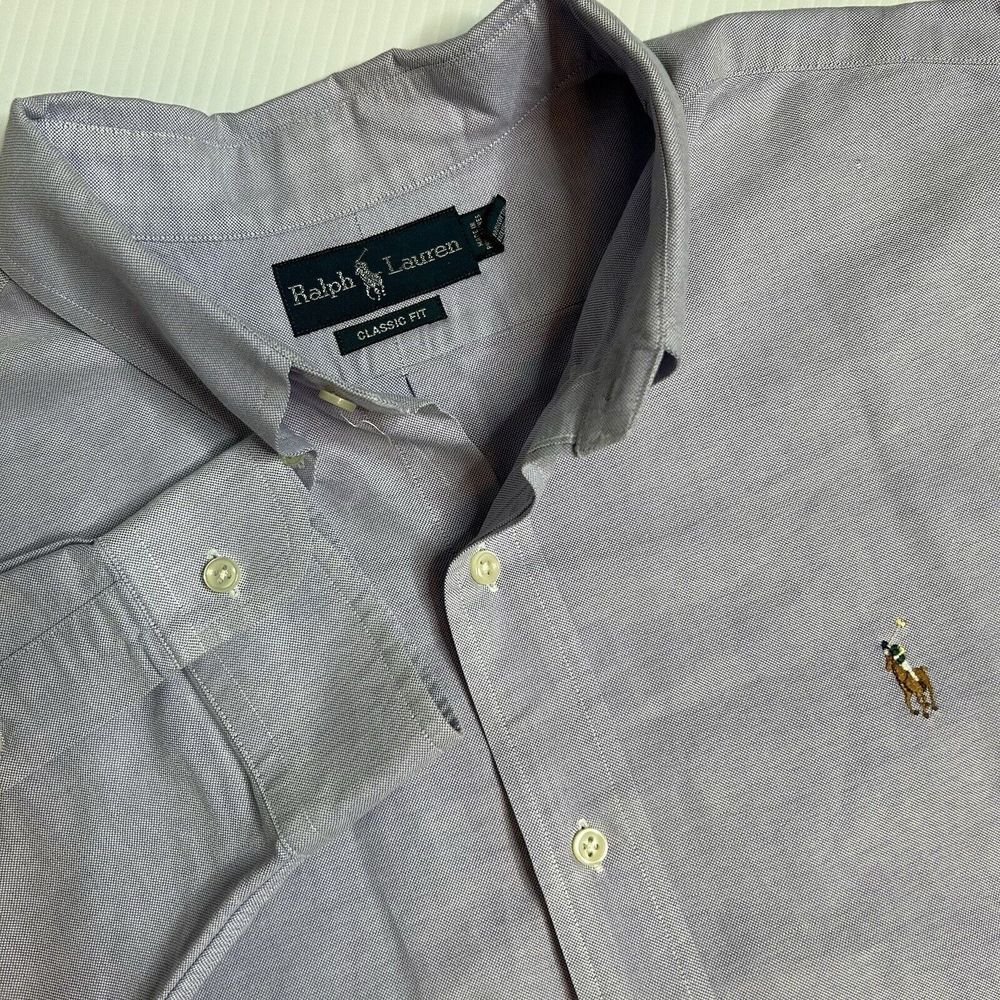 Ralph Lauren Mens XL Classic Fit Purple Long Sleeve Button Down Color Pony Shirt